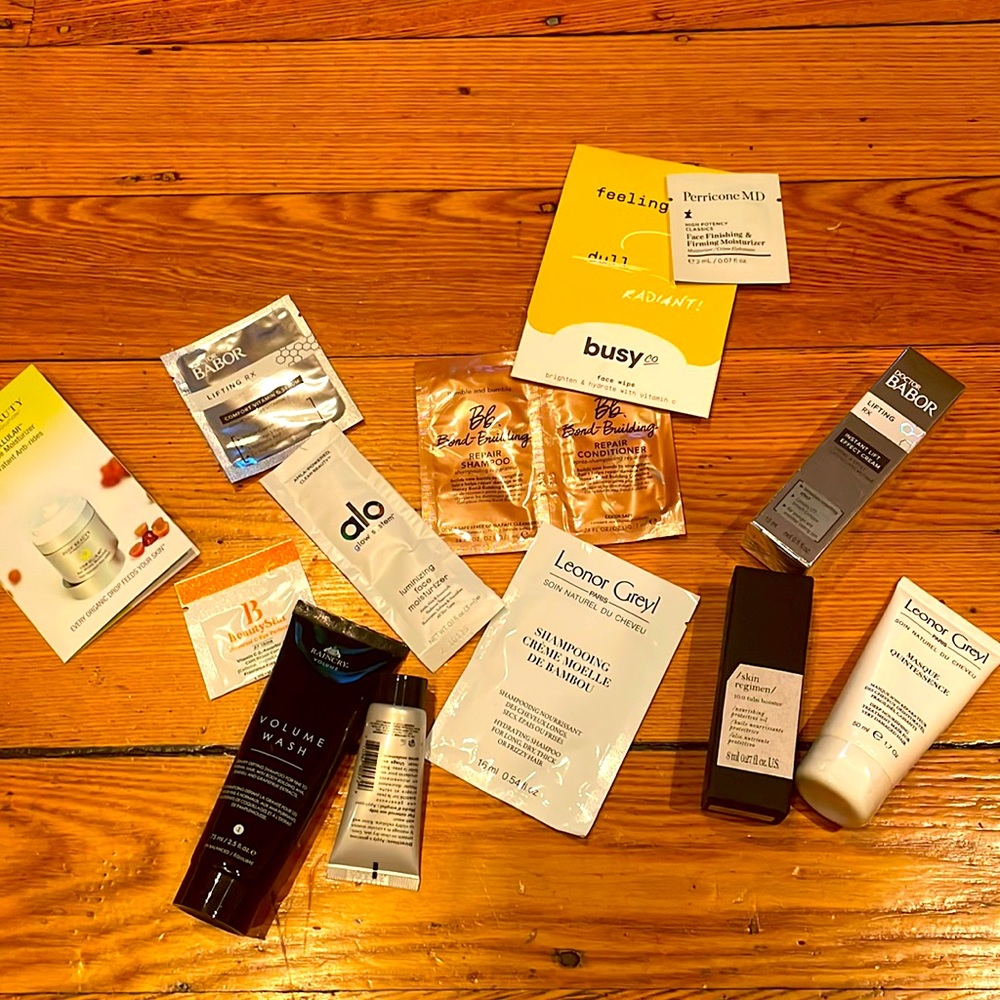 Beauty sample set - including Alo, bumble&bumble, Ptr, skin regimen